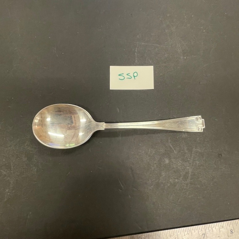Antique Sterling Silver Soup Spoon Gorham Etruscan Art Deco Greek Key SSP‎